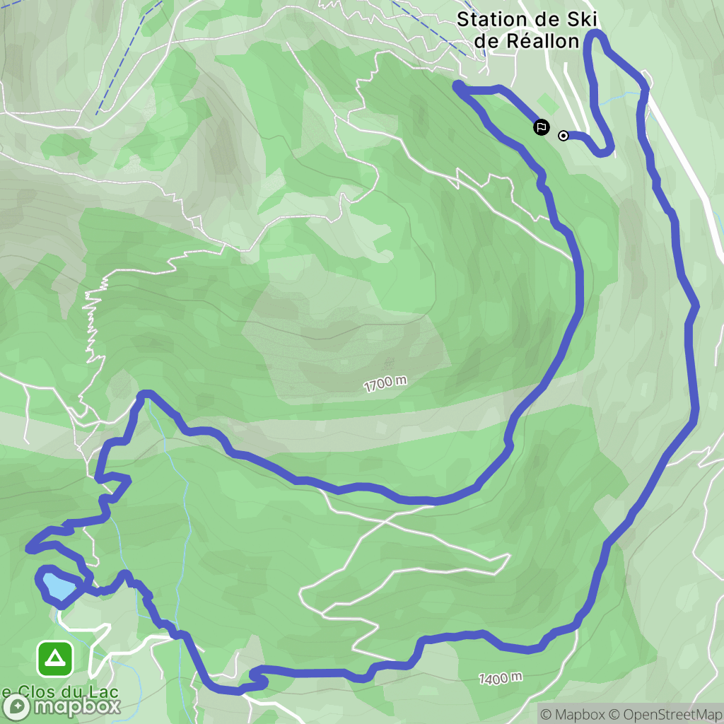 Réallon : carte du parcours de randonnée - France