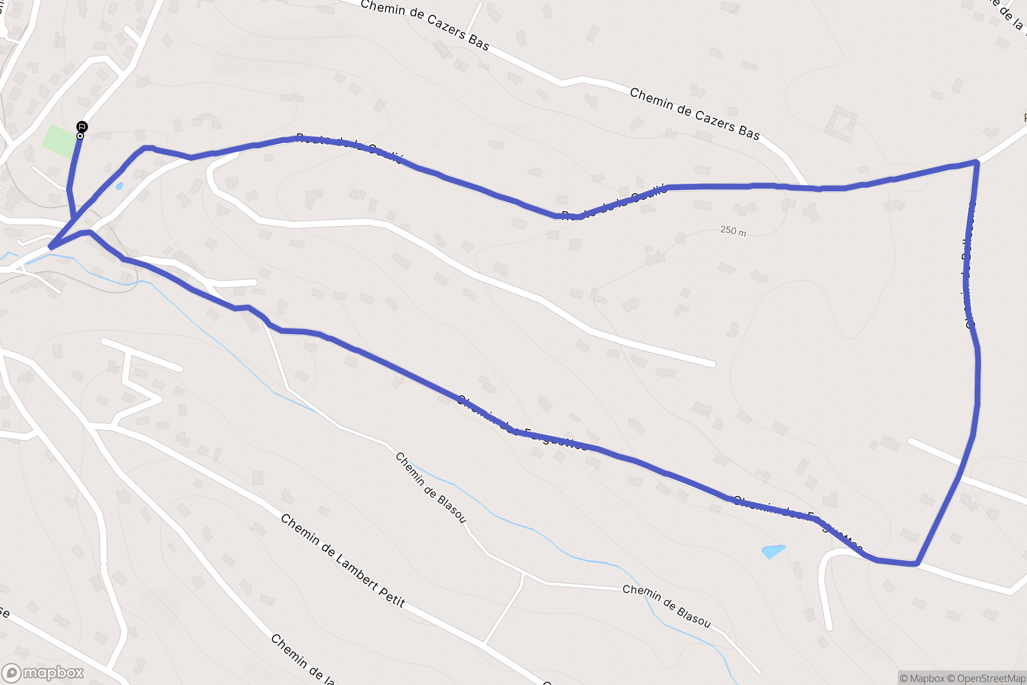 Castres : carte du parcours de randonnée - France