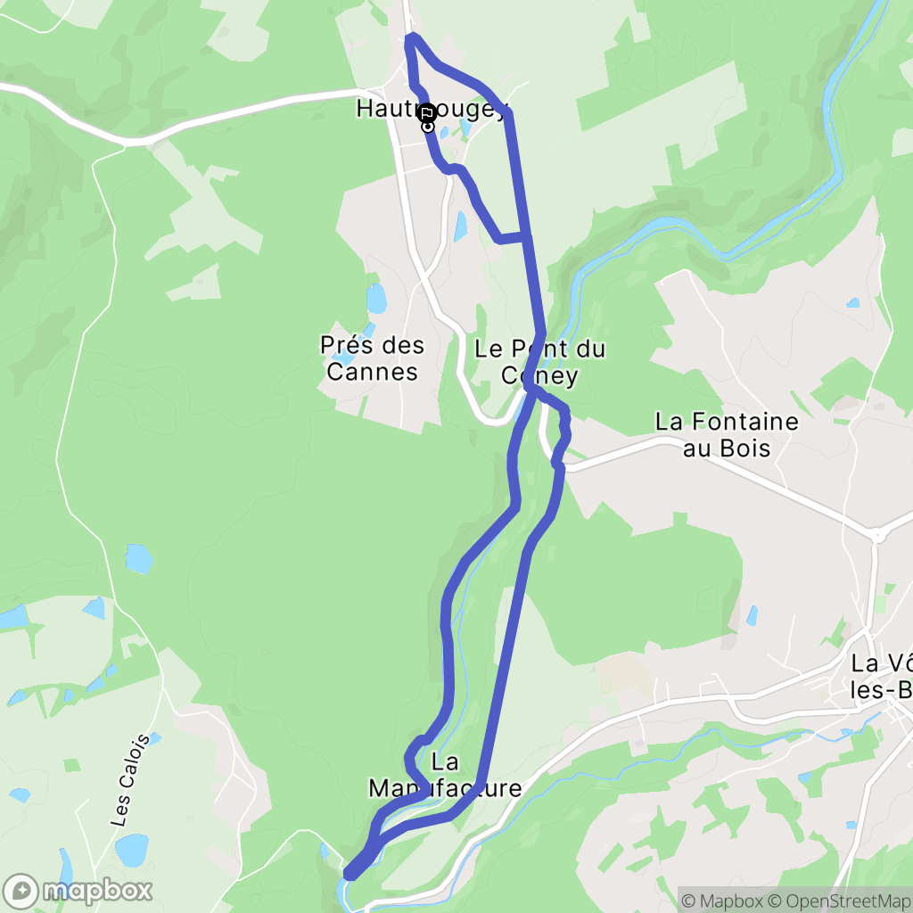 La Vôge-les-Bains : carte du parcours de randonnée - France