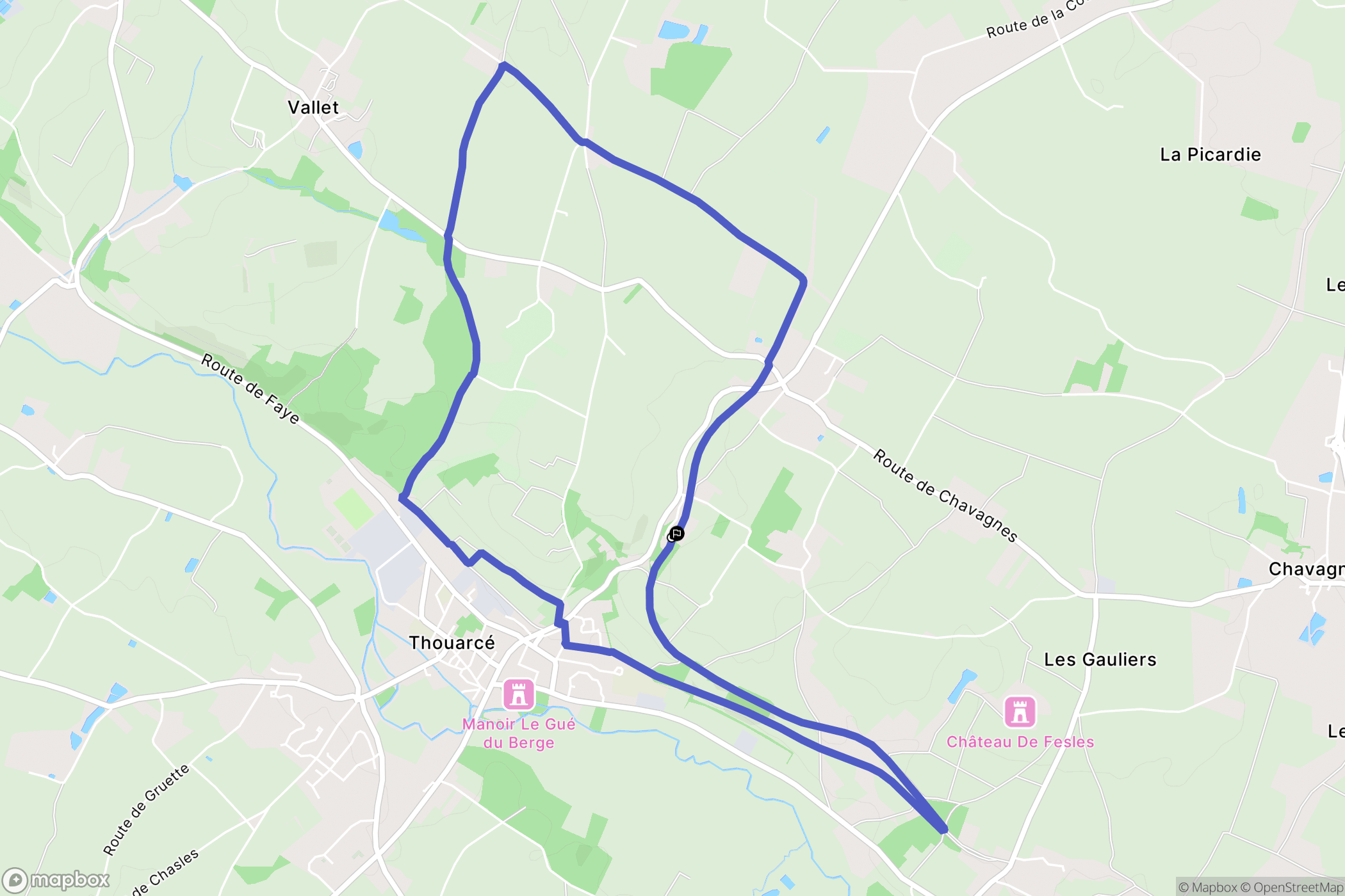 Bellevigne-en-Layon : carte du parcours de randonnée - France