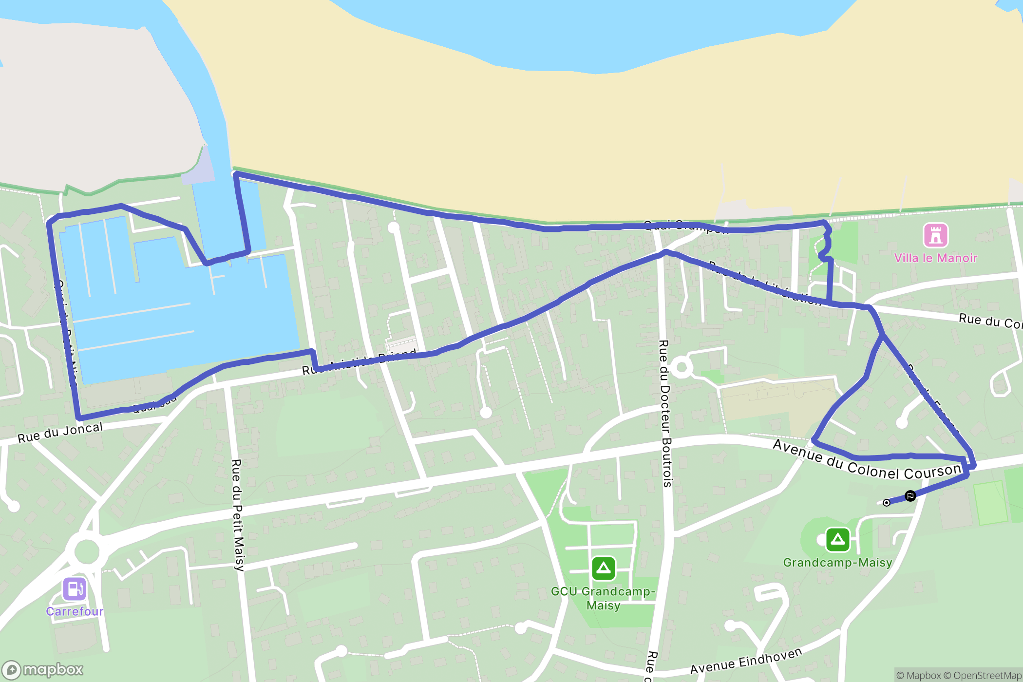 Grandcamp-Maisy : carte du parcours de randonnée - France