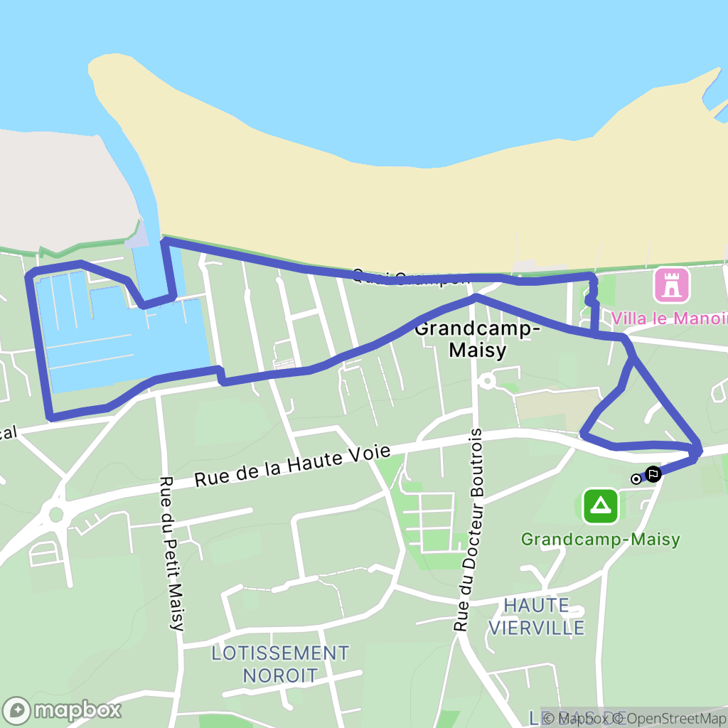 Grandcamp-Maisy : carte du parcours de randonnée - France