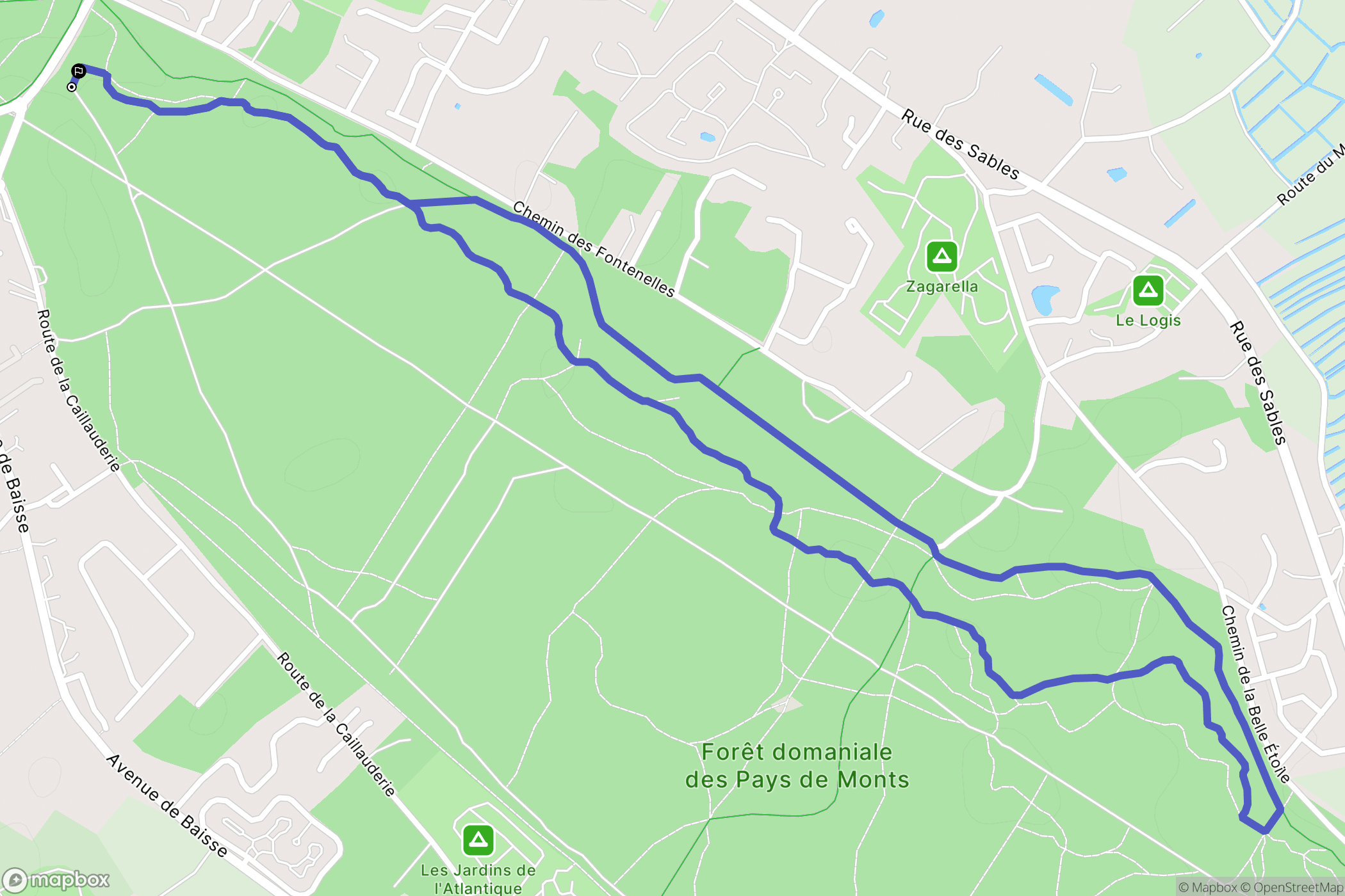 Saint-Jean-de-Monts : carte du parcours de randonnée - France