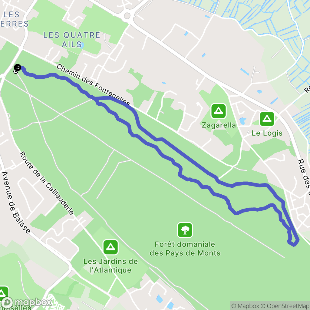 Saint-Jean-de-Monts : carte du parcours de randonnée - France