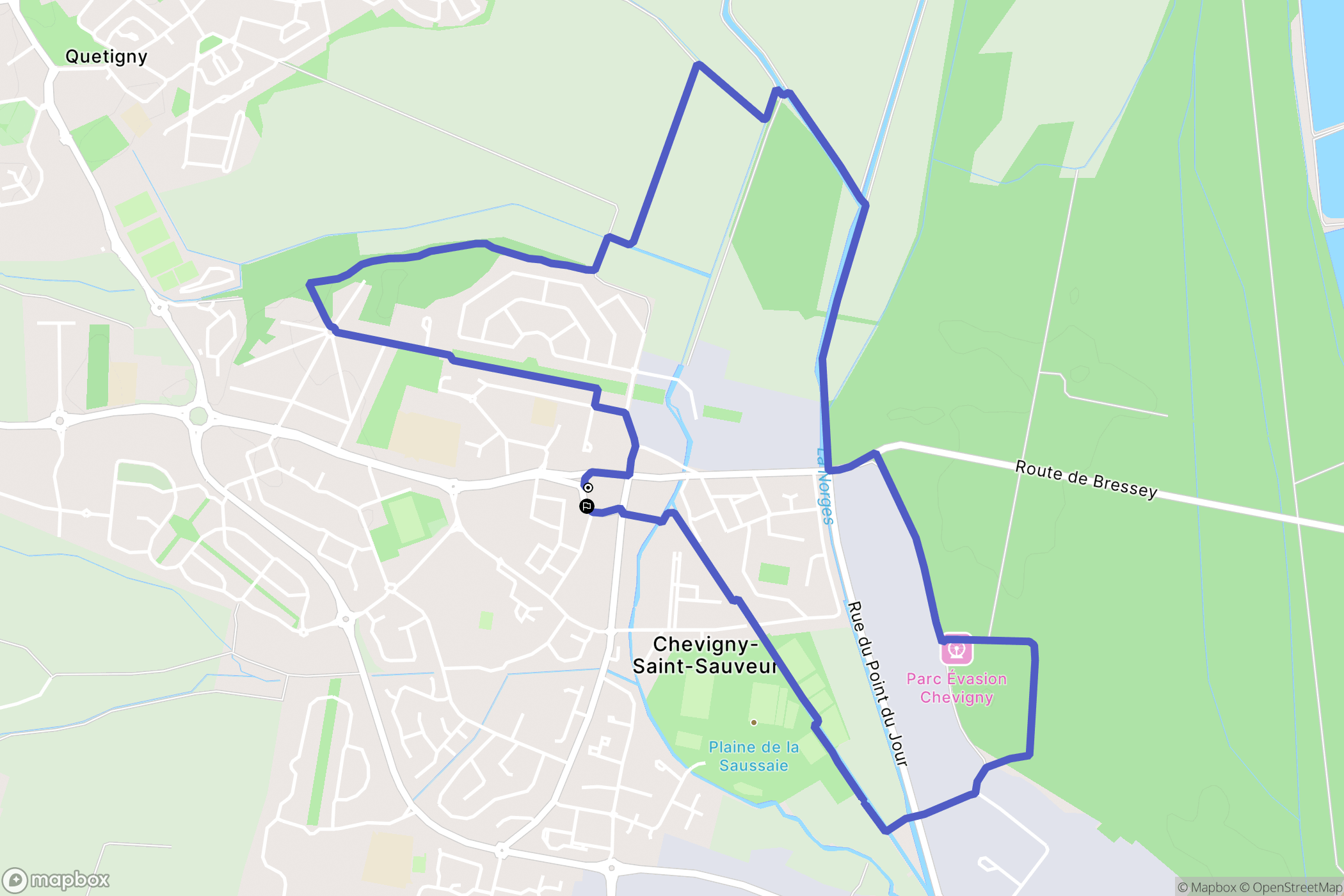 Chevigny-Saint-Sauveur : carte du parcours de randonnée - France