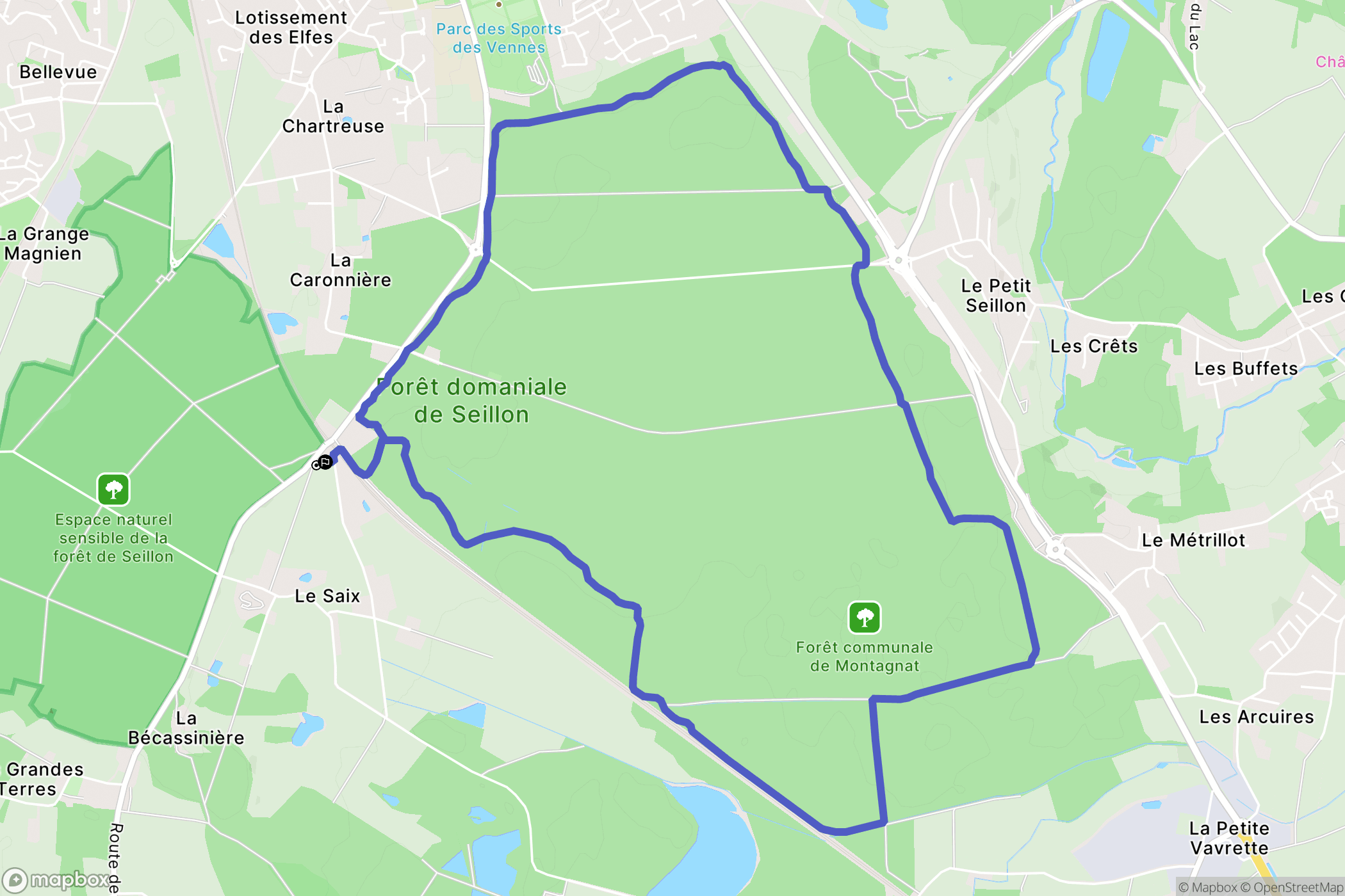 Péronnas : carte du parcours de randonnée - France