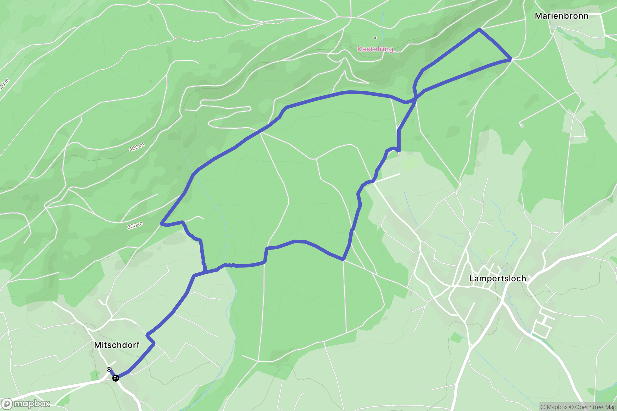 Gœrsdorf : carte du parcours de randonnée - France