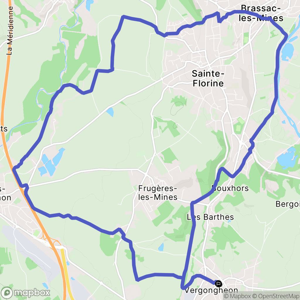 Vergongheon : carte du parcours de randonnée - France