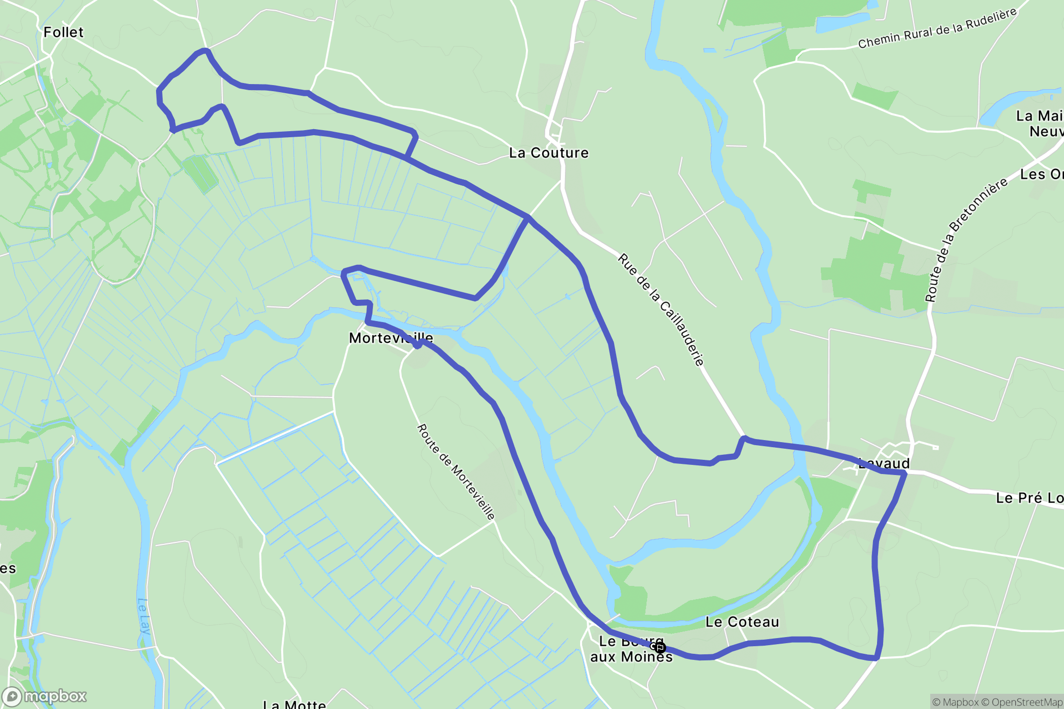 La Bretonnière-la-Claye : carte du parcours de randonnée - France