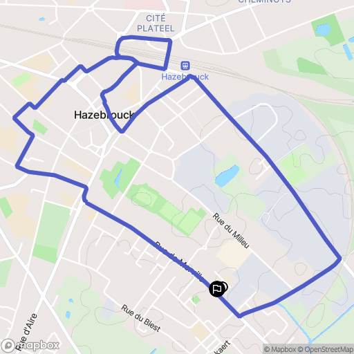 Hazebrouck : carte du parcours de randonnée - France
