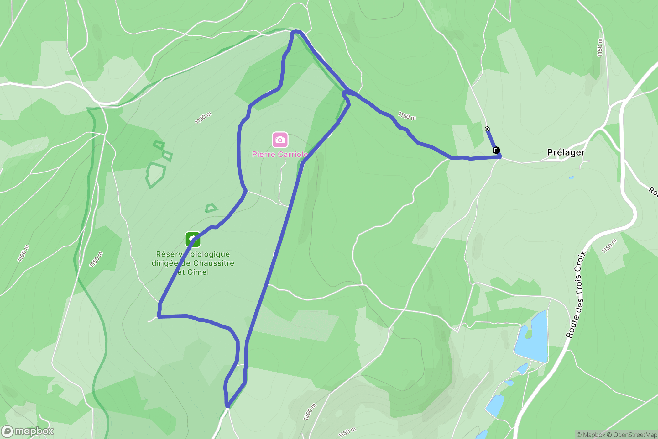 Saint-Régis-du-Coin : carte du parcours de randonnée - France