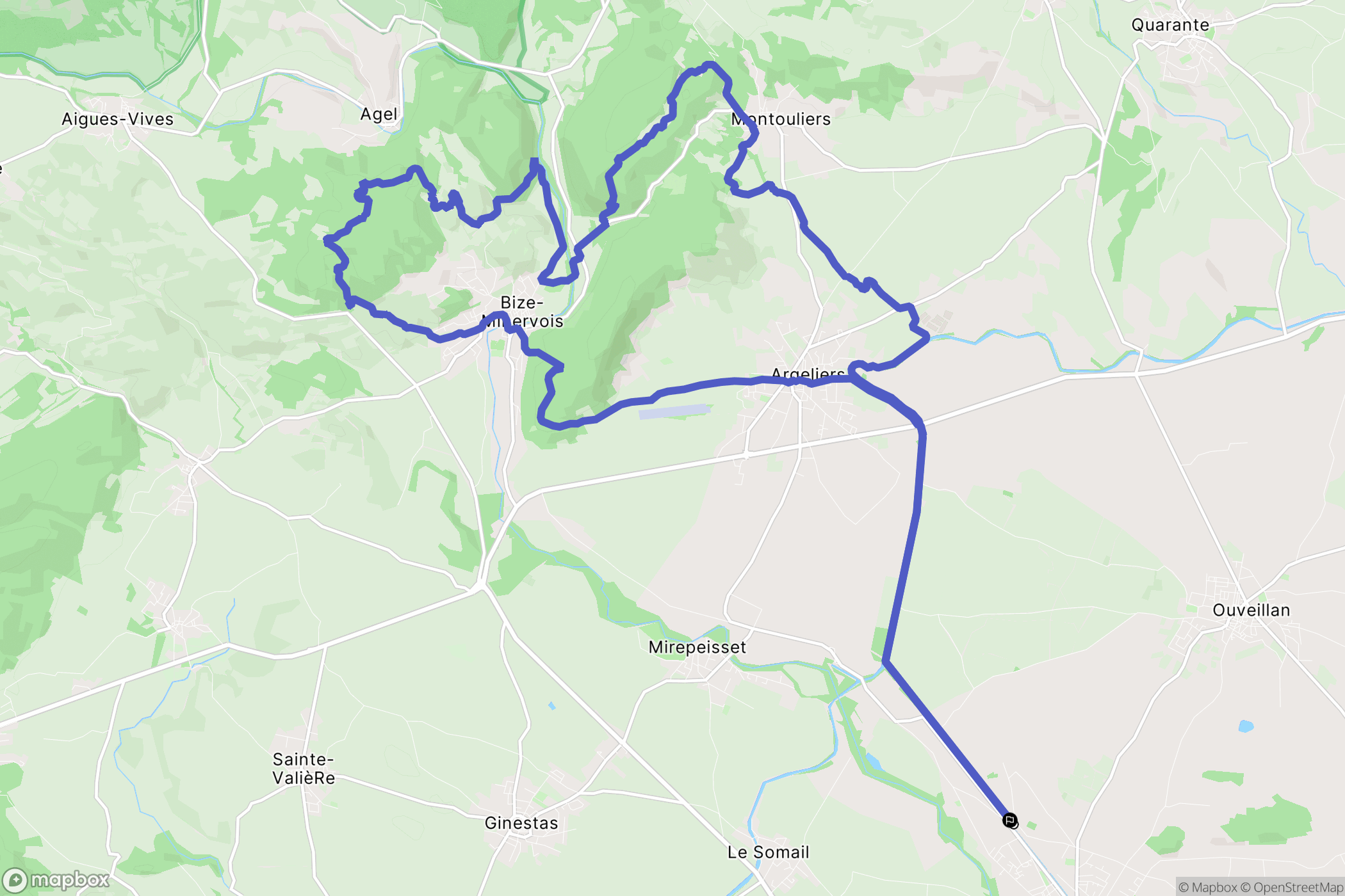 Sallèles-d'Aude : carte du parcours de randonnée - France