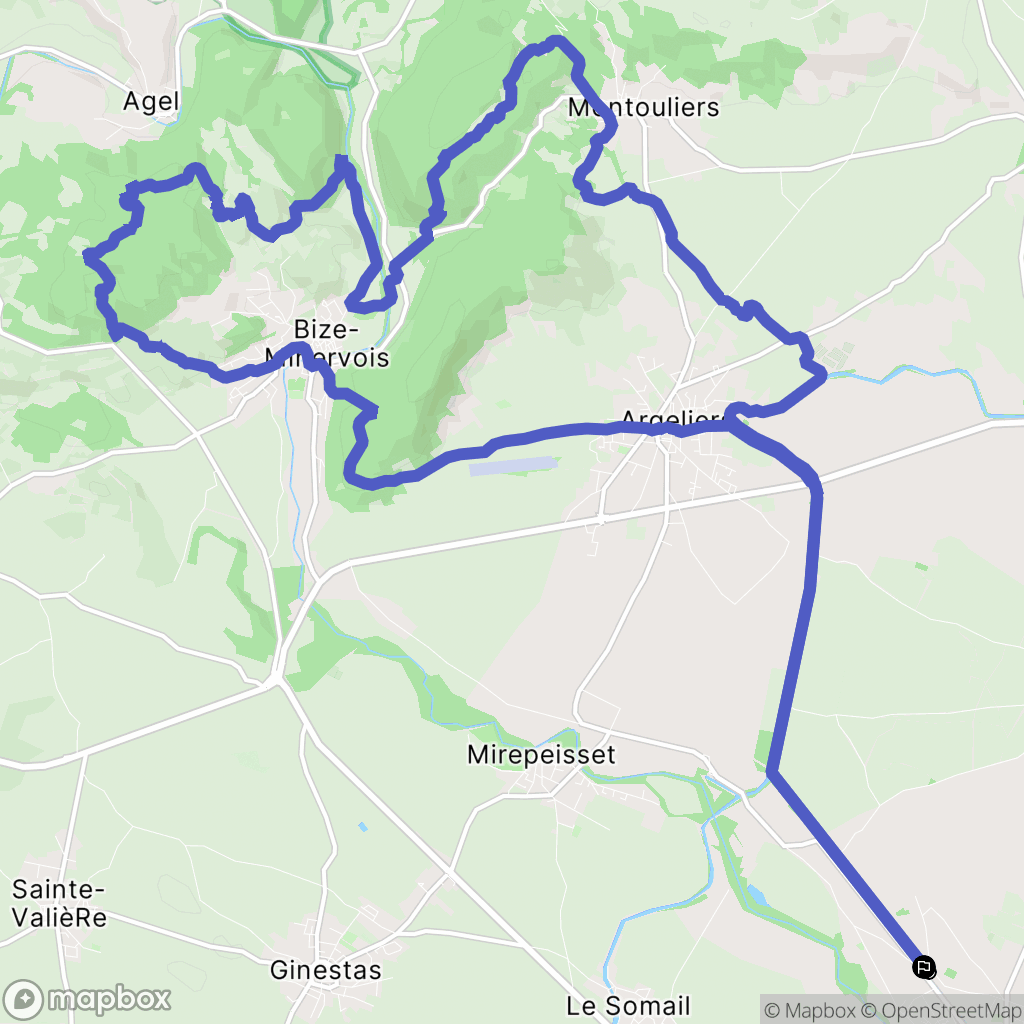 Sallèles-d'Aude : carte du parcours de randonnée - France