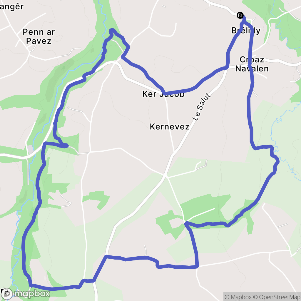Brélidy : carte du parcours de randonnée - France