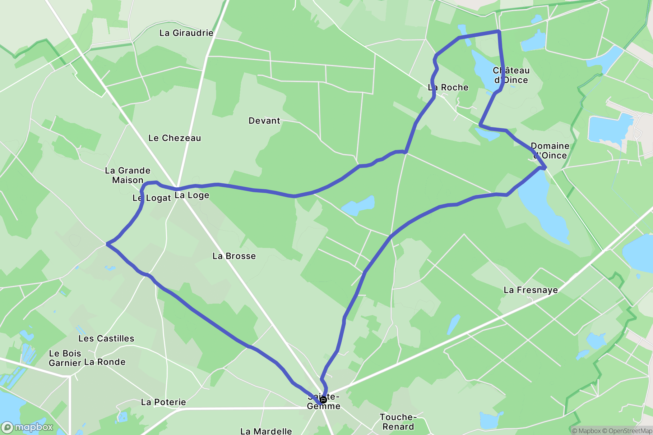 Sainte-Gemme : carte du parcours de randonnée - France