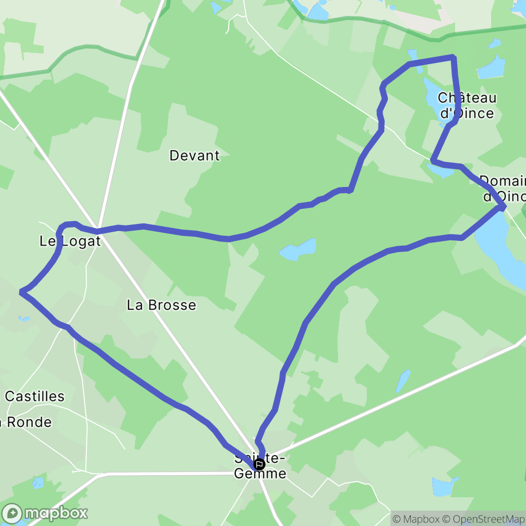 Sainte-Gemme : carte du parcours de randonnée - France