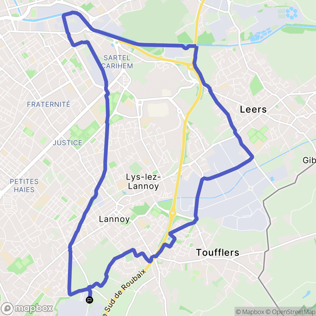 Hem : carte du parcours de randonnée - France