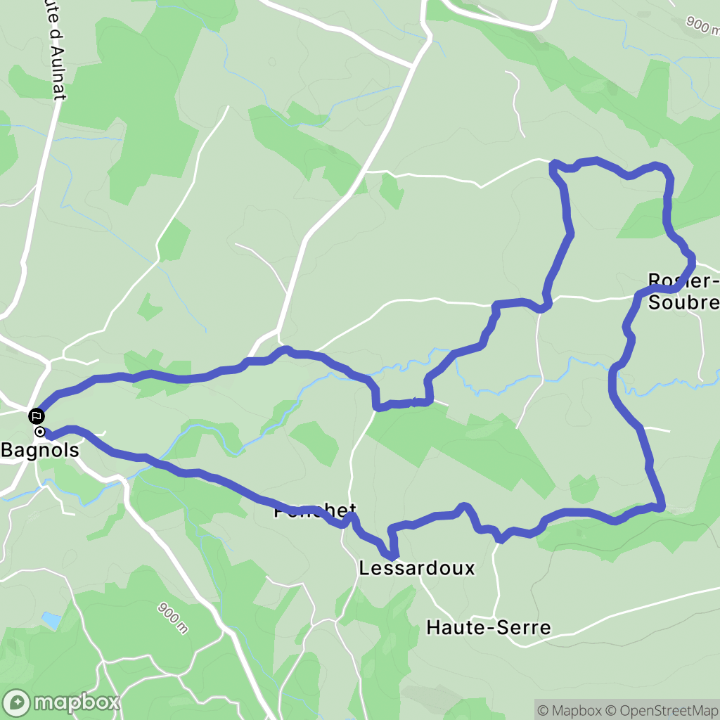 Bagnols : carte du parcours de randonnée - France