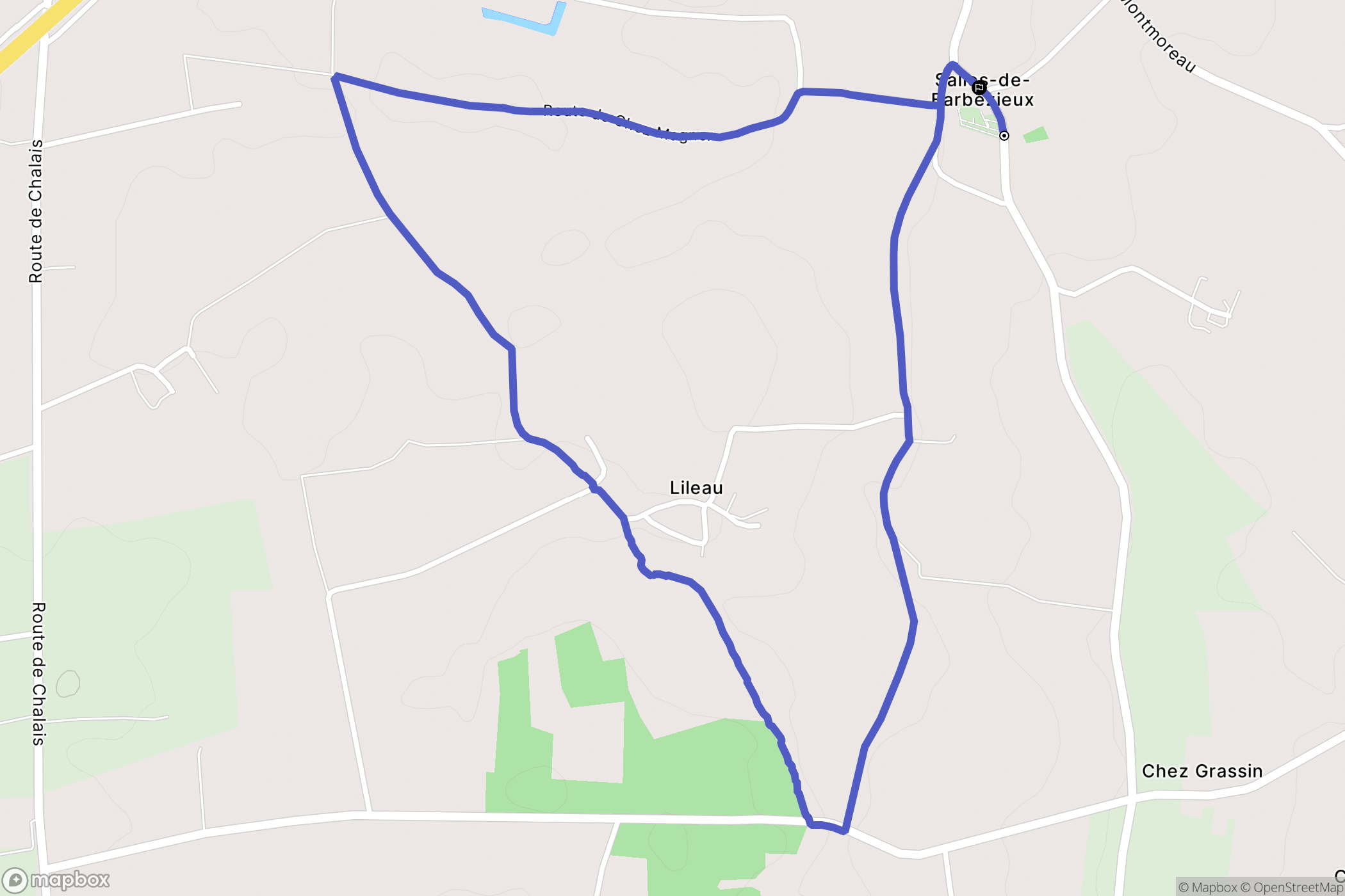 Salles-de-Barbezieux : carte du parcours de randonnée - France
