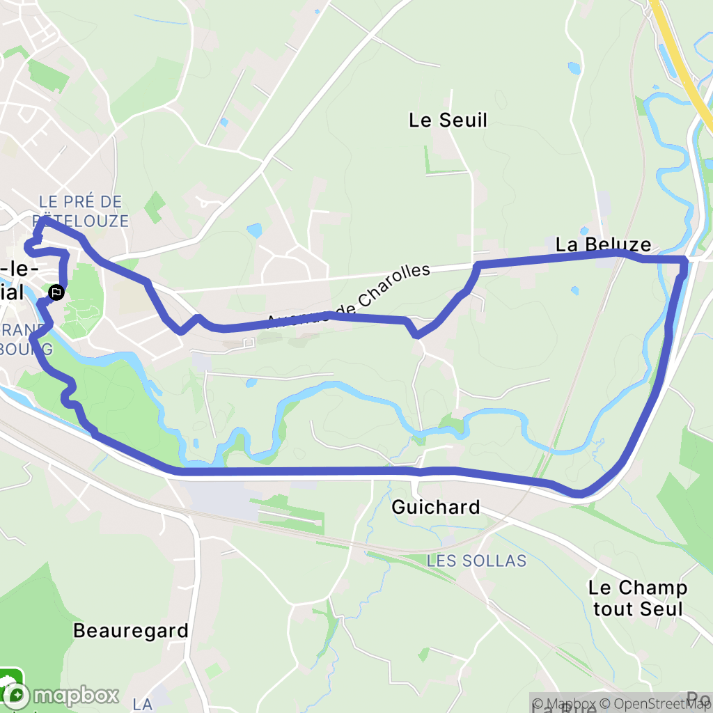 Paray-le-Monial : carte du parcours de randonnée - France