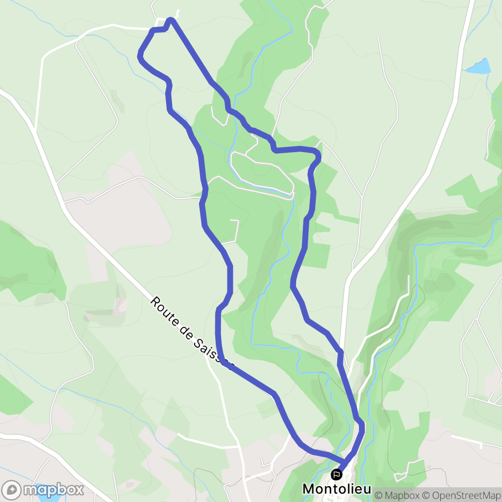 Montolieu : carte du parcours de randonnée - France