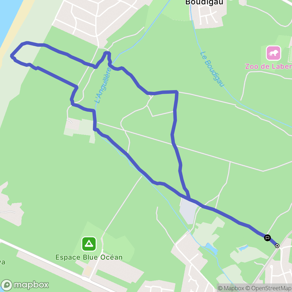 Ondres : carte du parcours de randonnée - France