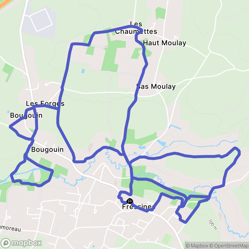 Fressines : carte du parcours de randonnée - France