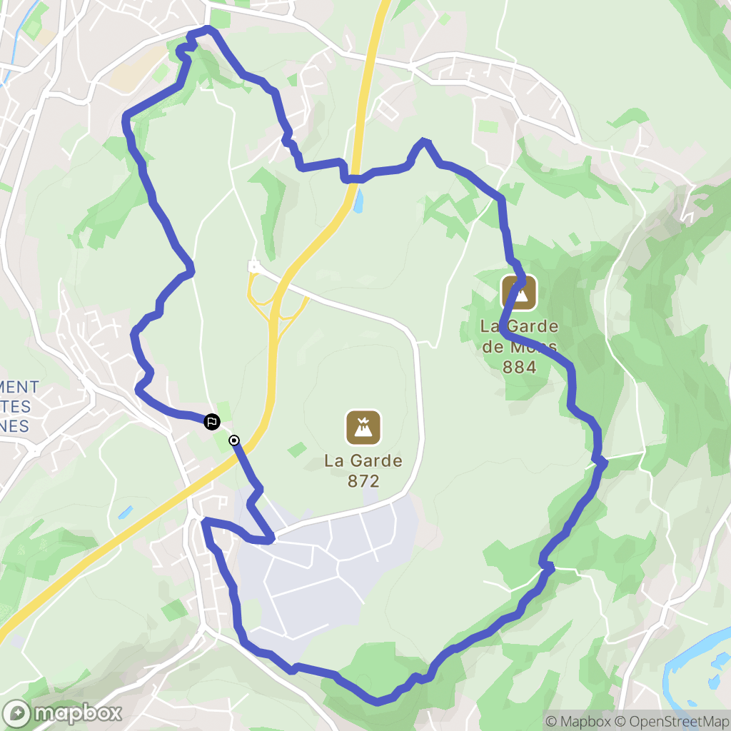 Le Puy-en-Velay : carte du parcours de randonnée - France