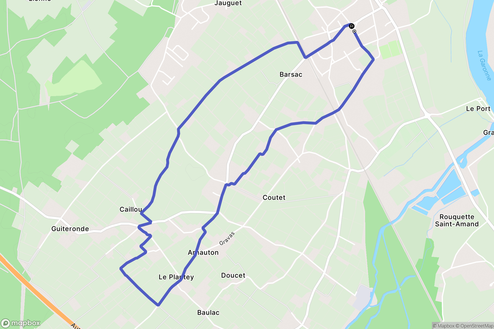 Barsac : carte du parcours de randonnée - France