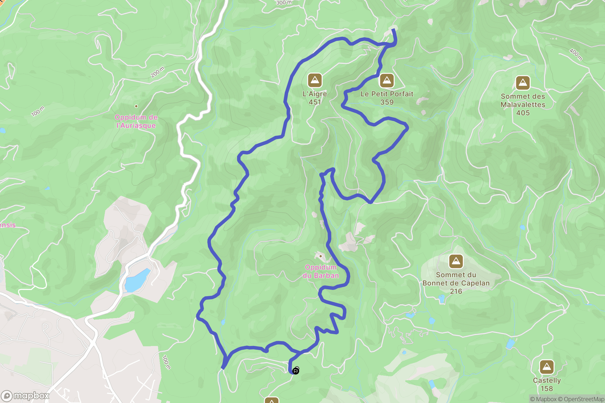 Fréjus : carte du parcours de randonnée - France