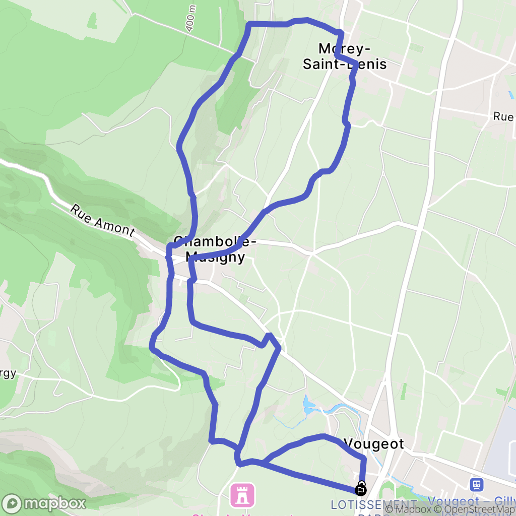 Vougeot : carte du parcours de randonnée - France