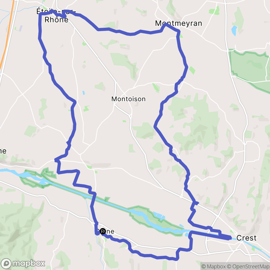 Grane : carte du parcours de randonnée - France