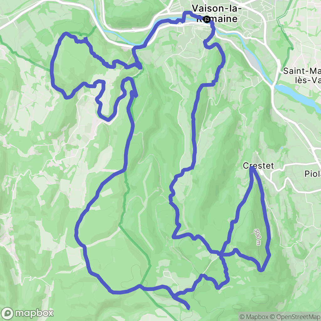Vaison-la-Romaine : carte du parcours de randonnée - France