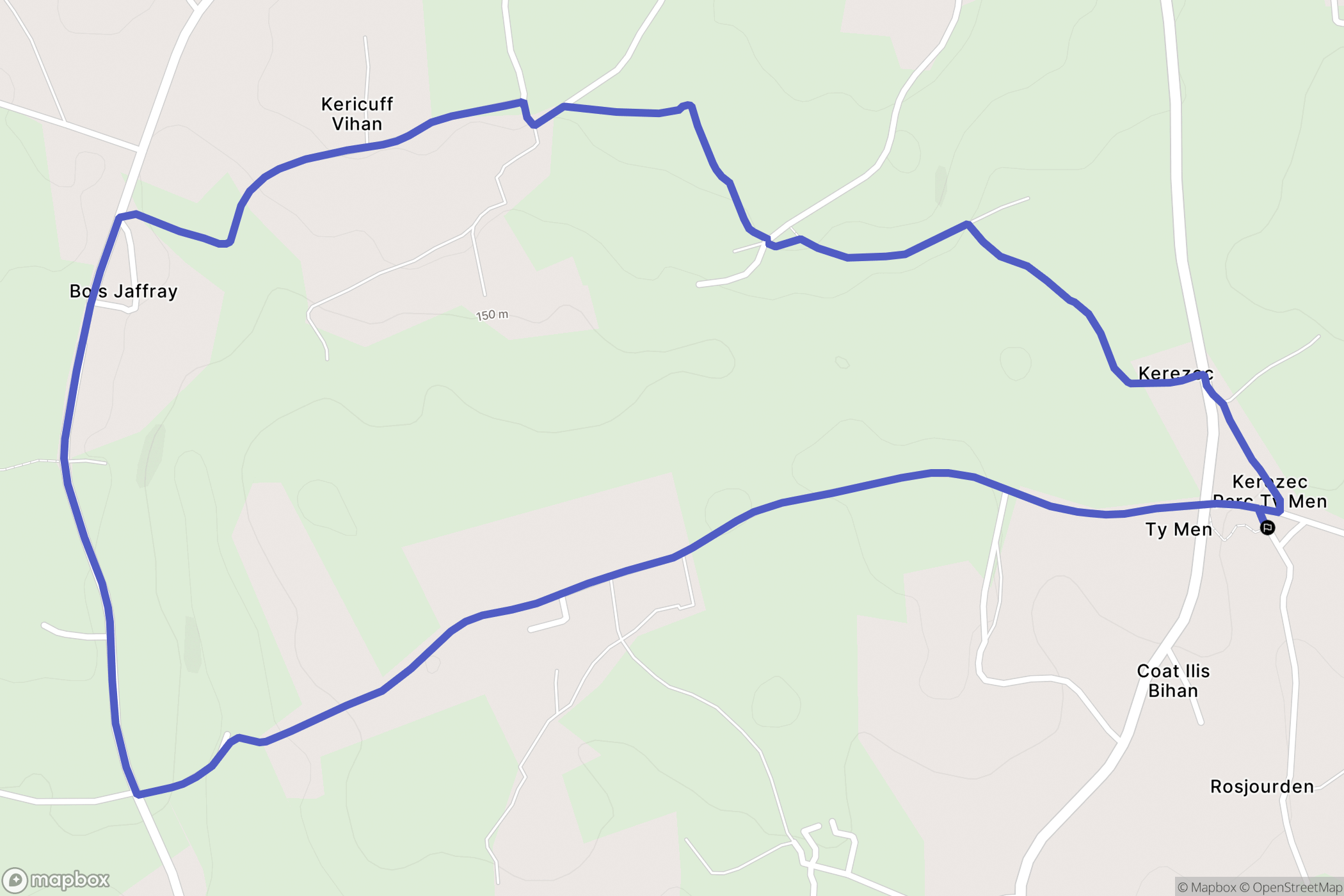 Tourch : carte du parcours de randonnée - France