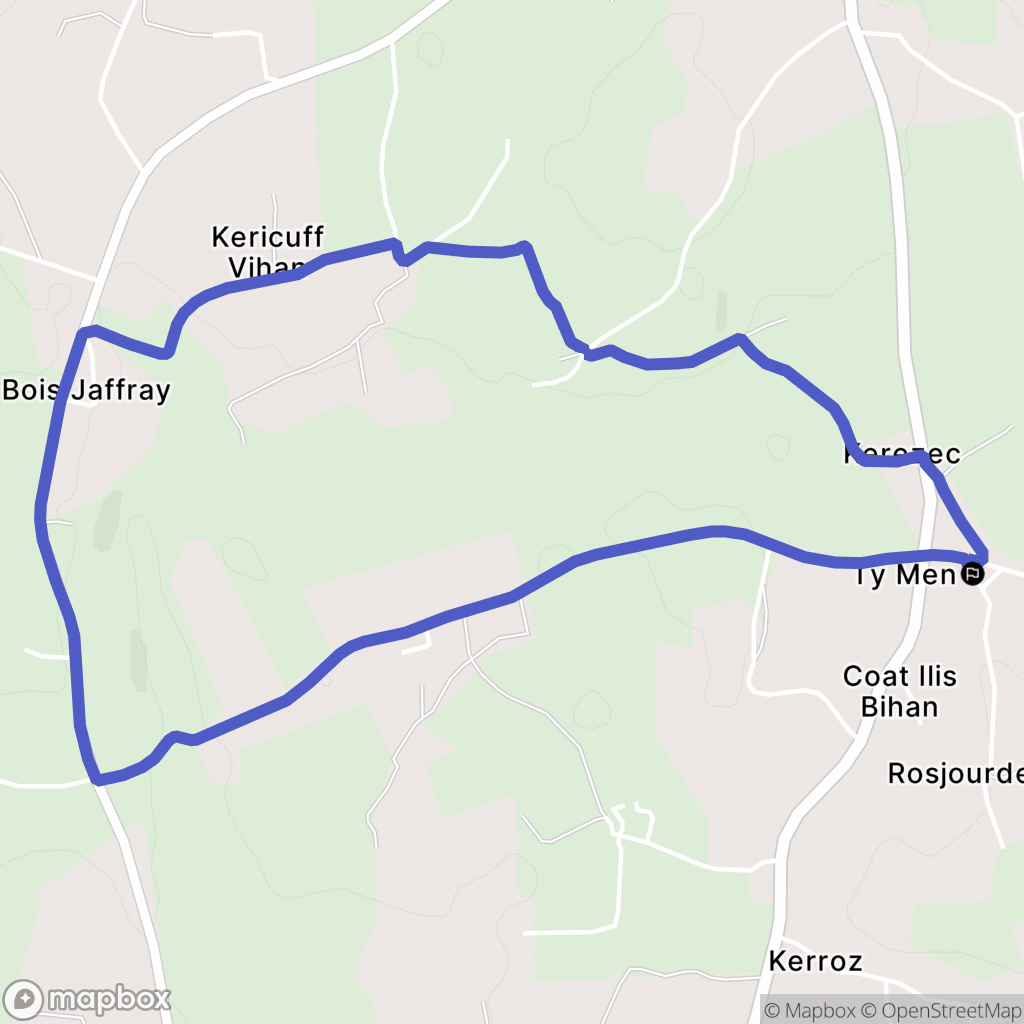 Tourch : carte du parcours de randonnée - France