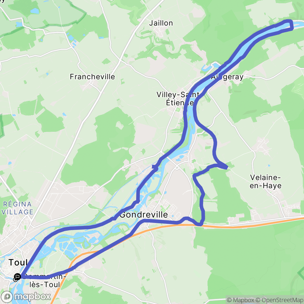 Toul : carte du parcours de randonnée - France