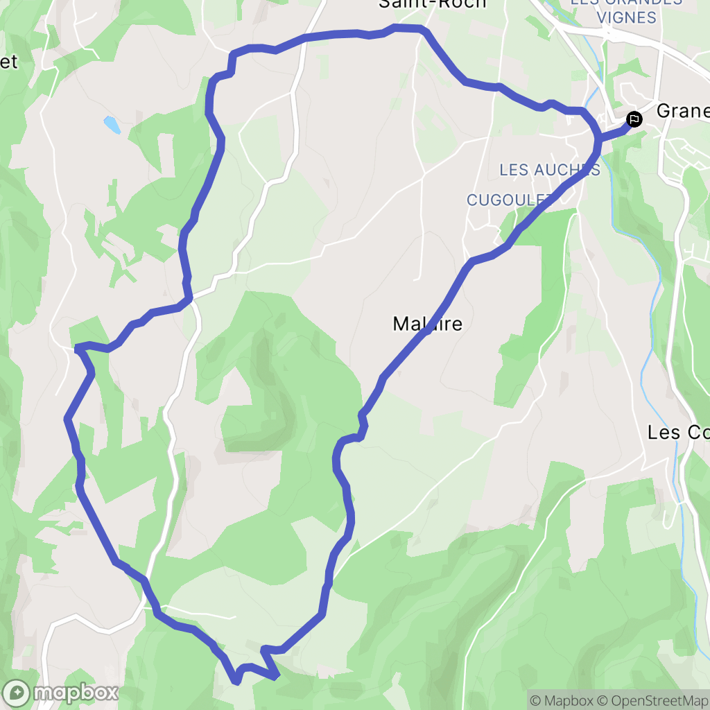 Grane : carte du parcours de randonnée - France
