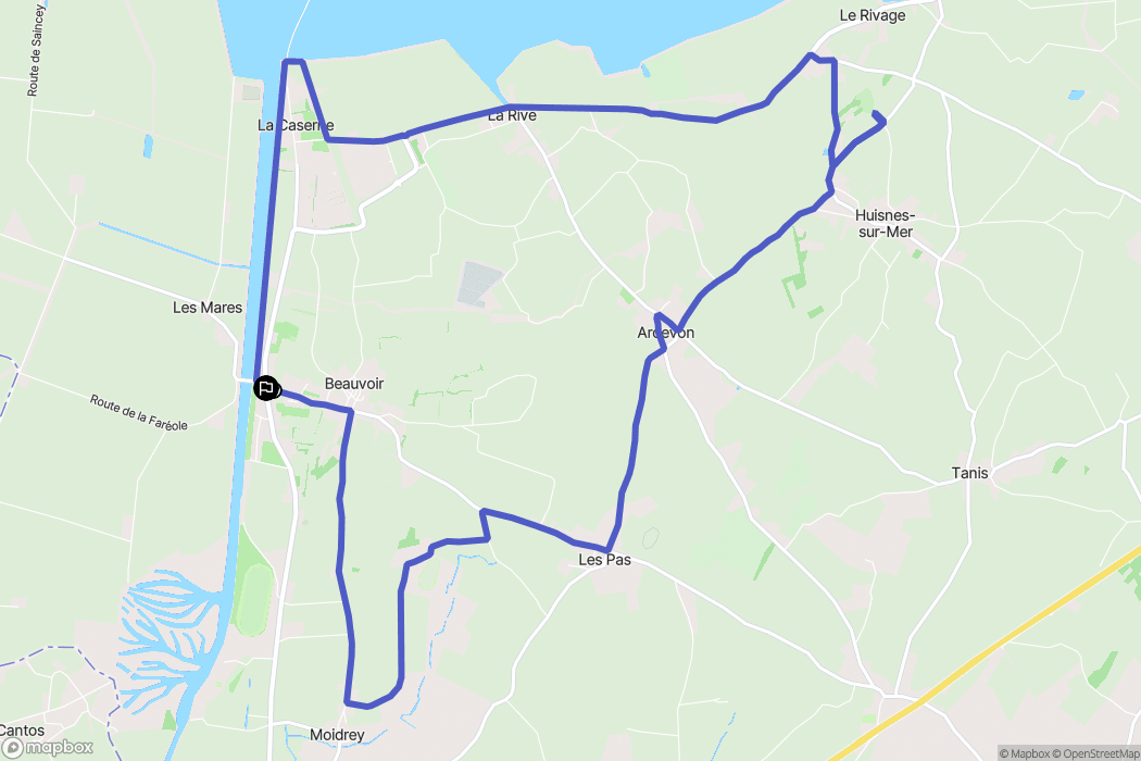 Beauvoir : carte du parcours de randonnée - France