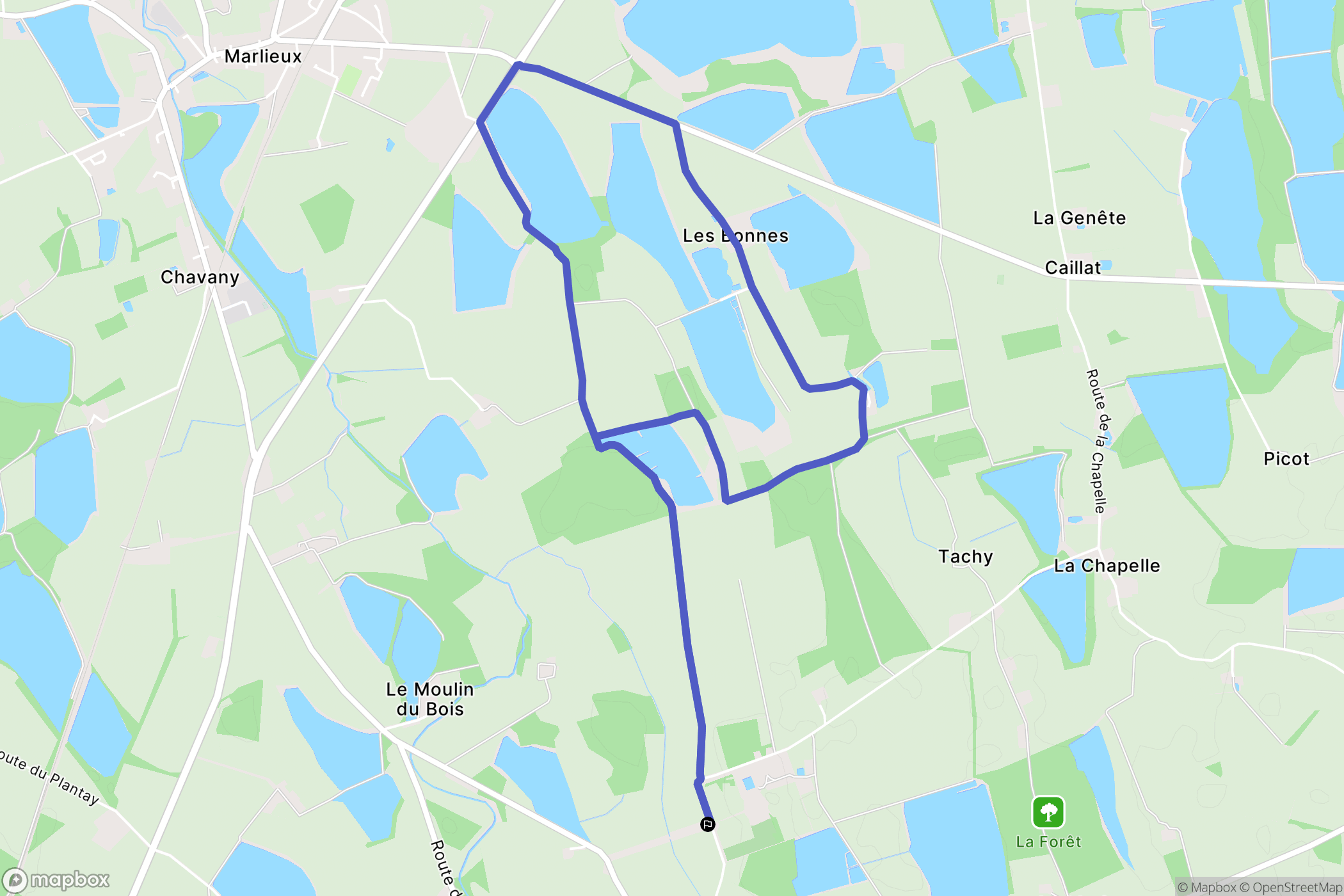 Le Plantay : carte du parcours de randonnée - France