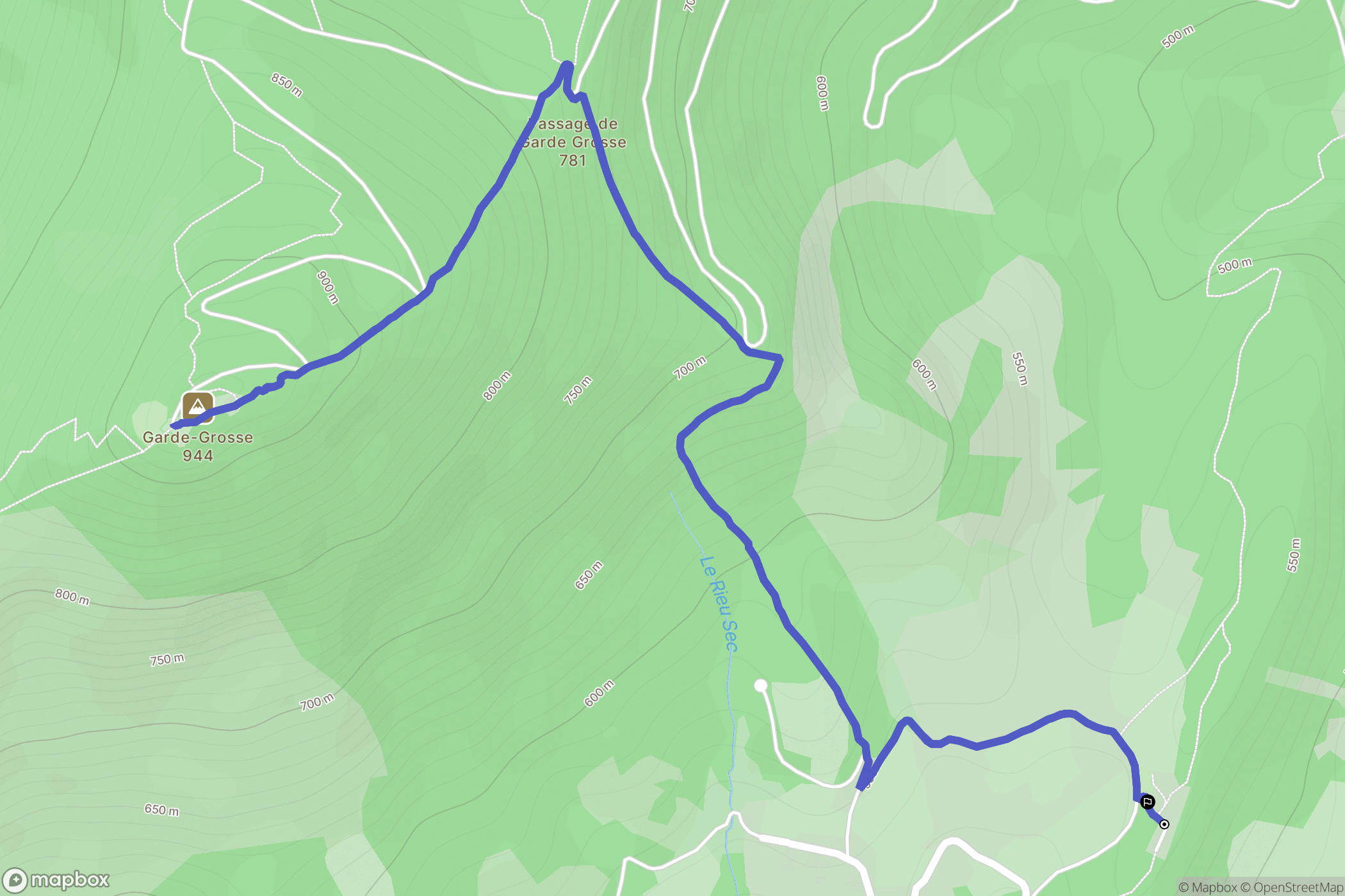 Châteauneuf-de-Bordette : carte du parcours de randonnée - France