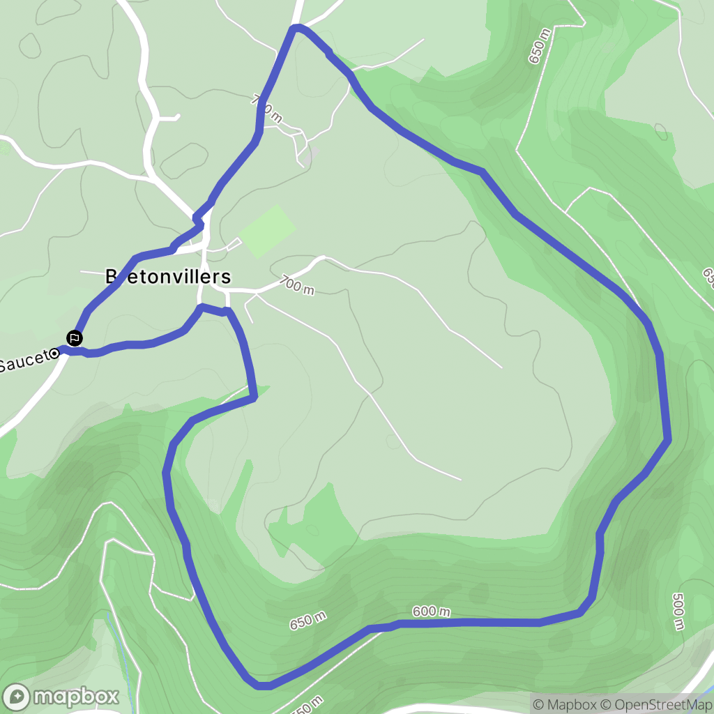 Bretonvillers : carte du parcours de randonnée - France