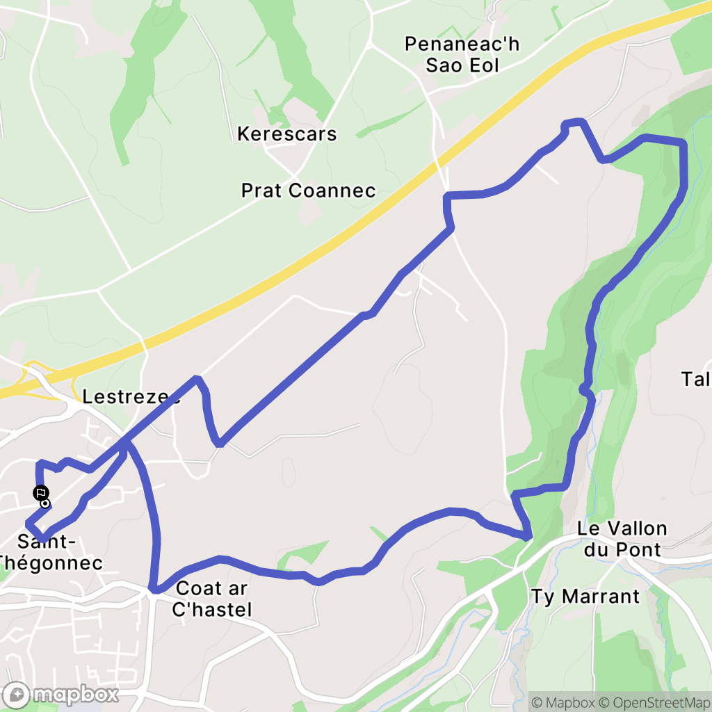 Saint-Thégonnec Loc-Eguiner : carte du parcours de randonnée - France