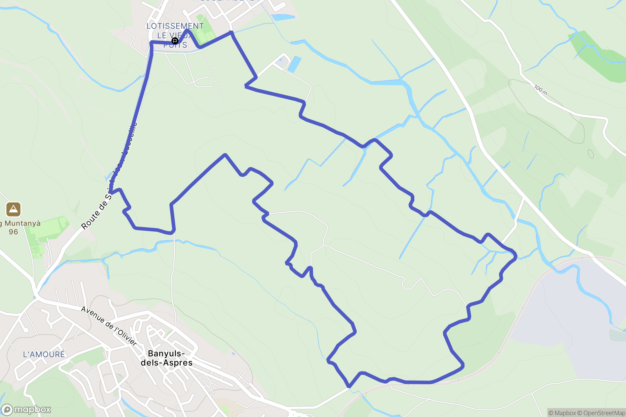 Saint-Jean-Lasseille : carte du parcours de randonnée - France