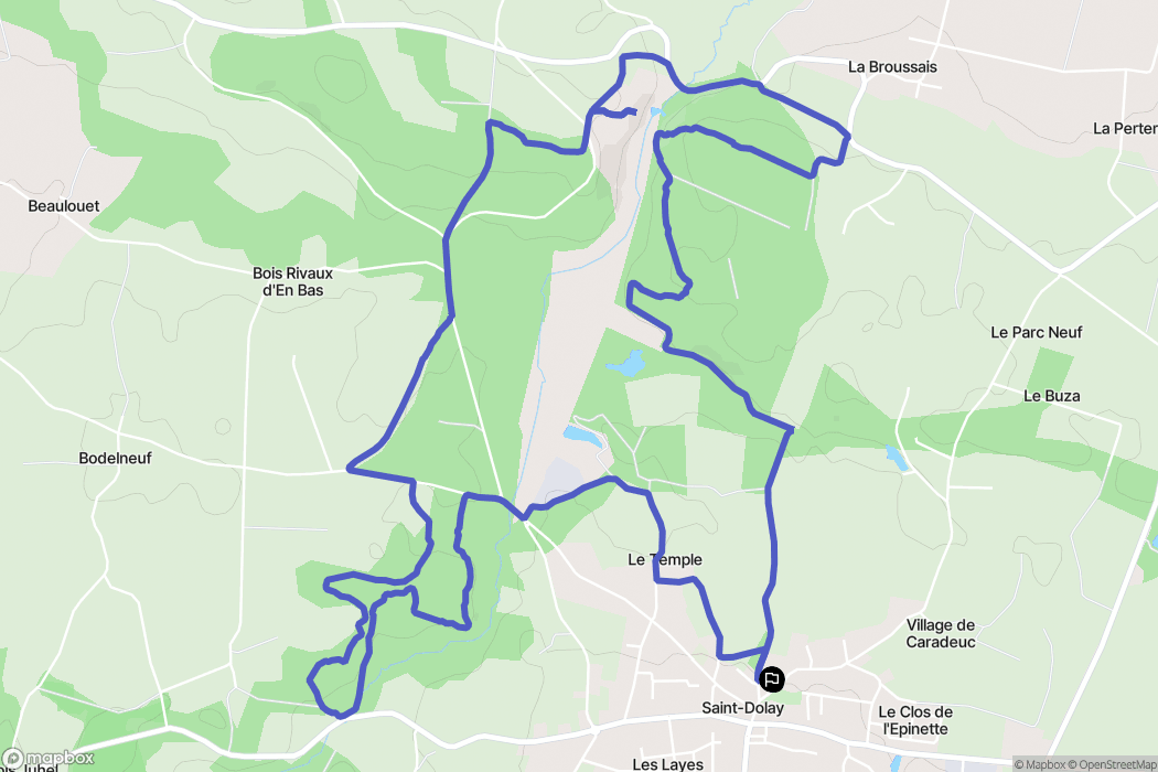 Saint-Dolay : carte du parcours de randonnée - France