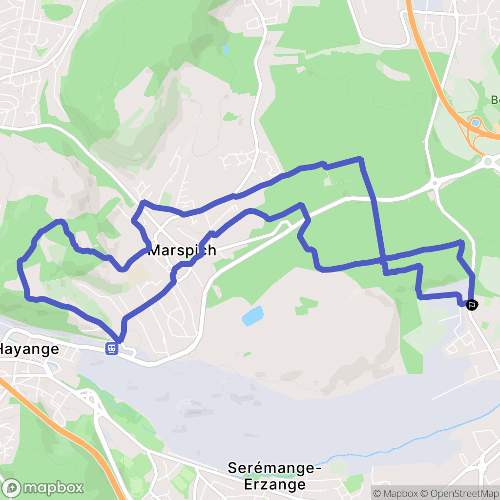 Florange : carte du parcours de randonnée - France