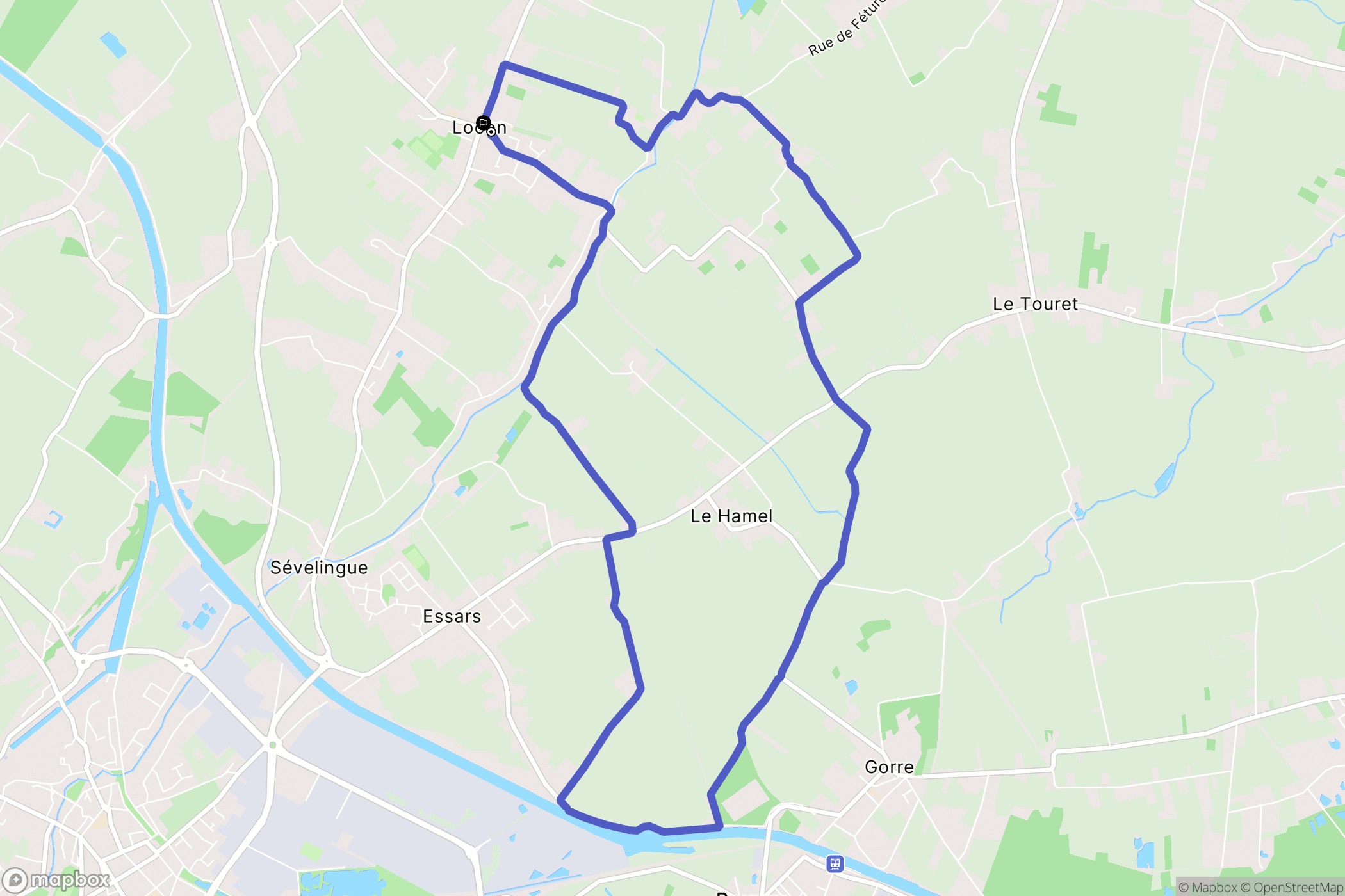 Locon : carte du parcours de randonnée - France