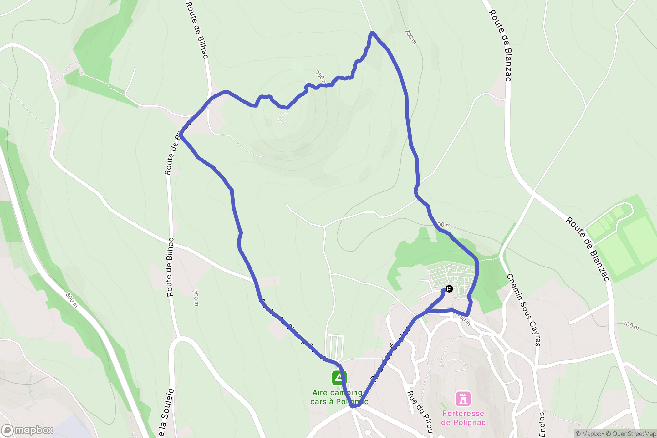 Polignac : carte du parcours de randonnée - France