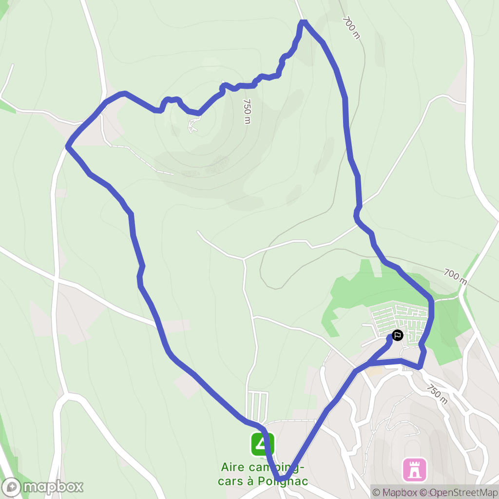 Polignac : carte du parcours de randonnée - France
