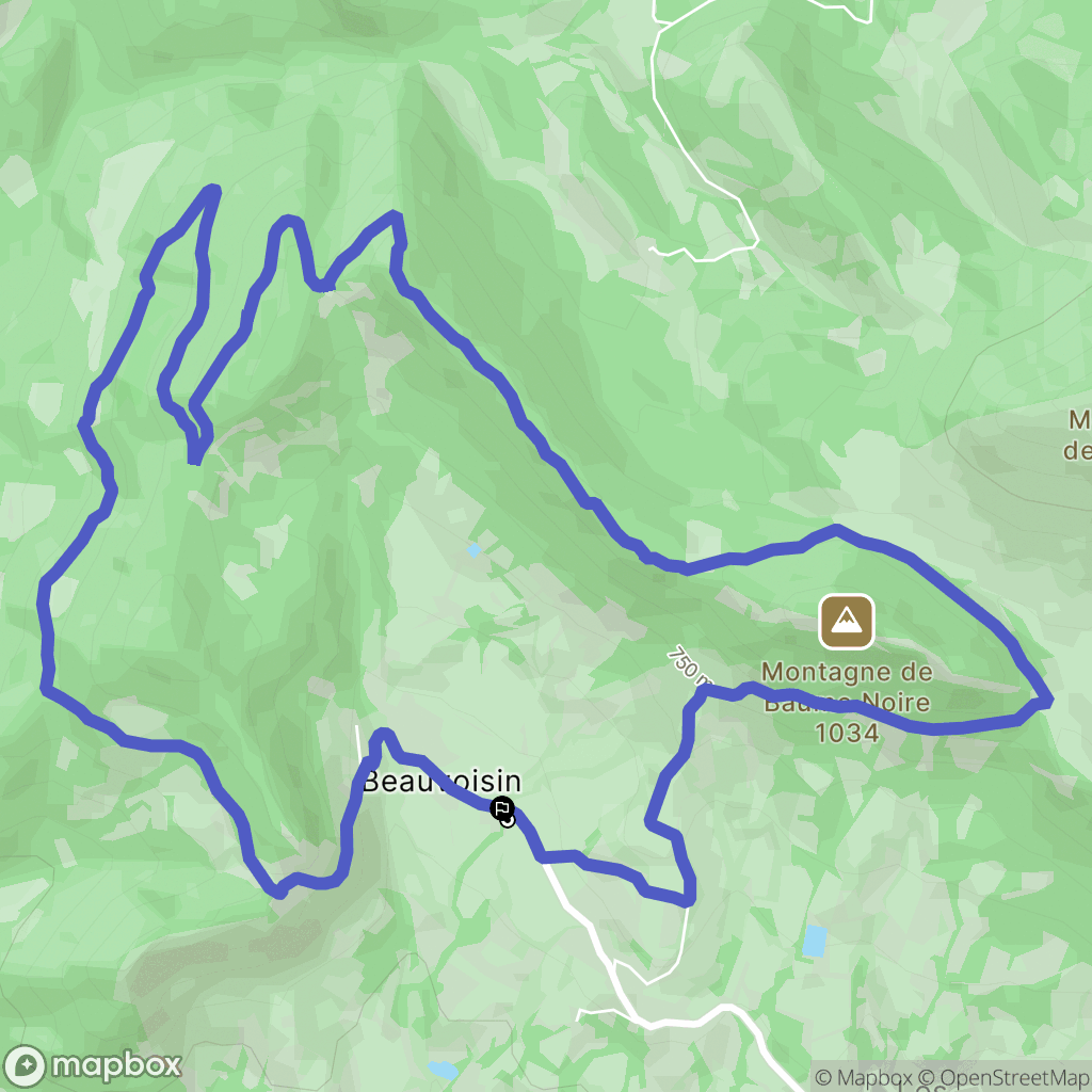 Beauvoisin : carte du parcours de randonnée - France