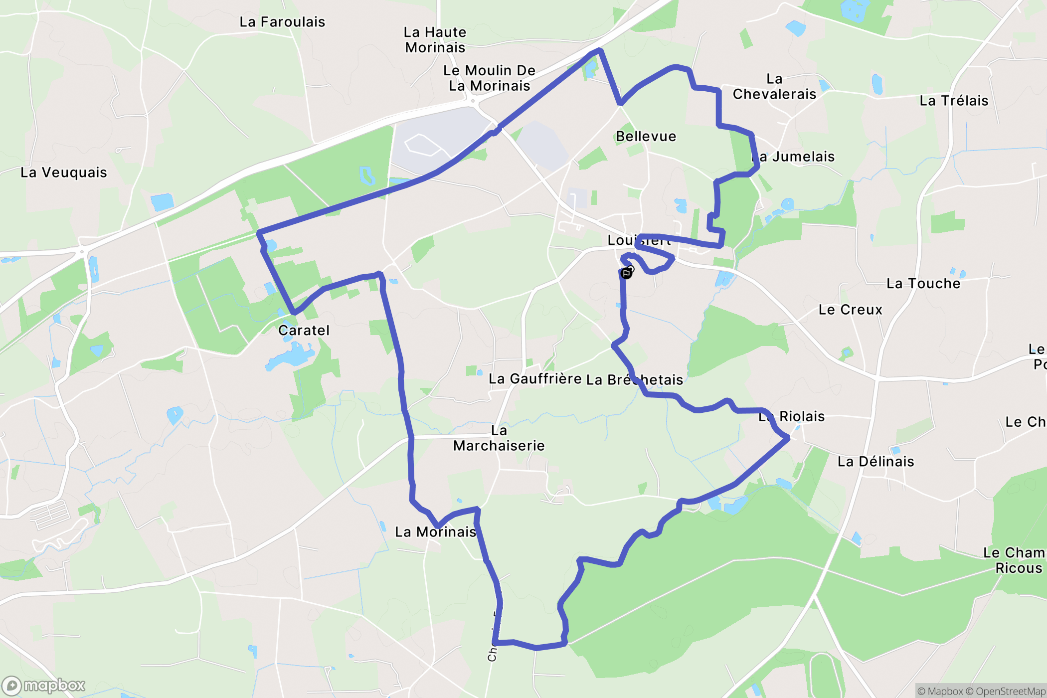 Louisfert : carte du parcours de randonnée - France